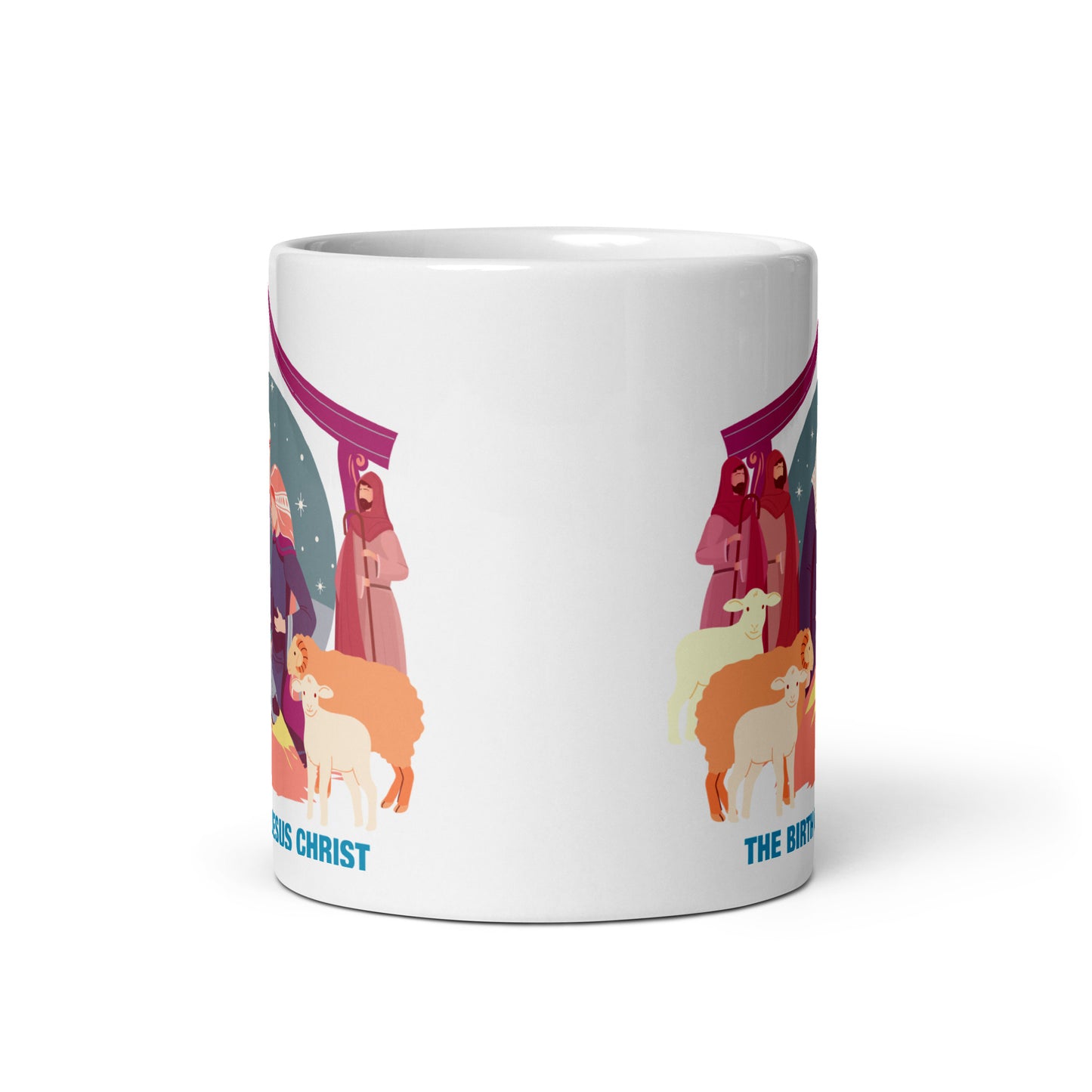 The Birth of Jesus Christ White Glossy Mug