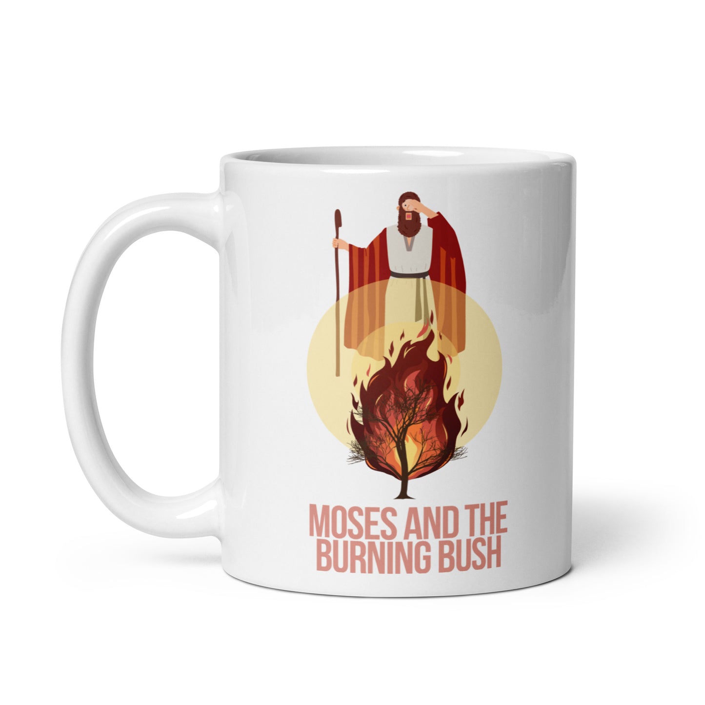 Moses and the Burning Bush White Glossy Mug