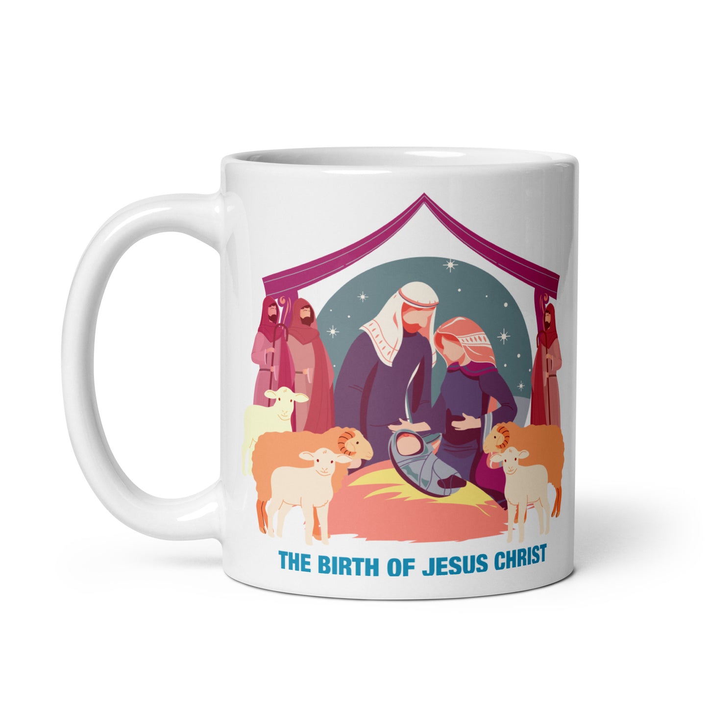 The Birth of Jesus Christ White Glossy Mug