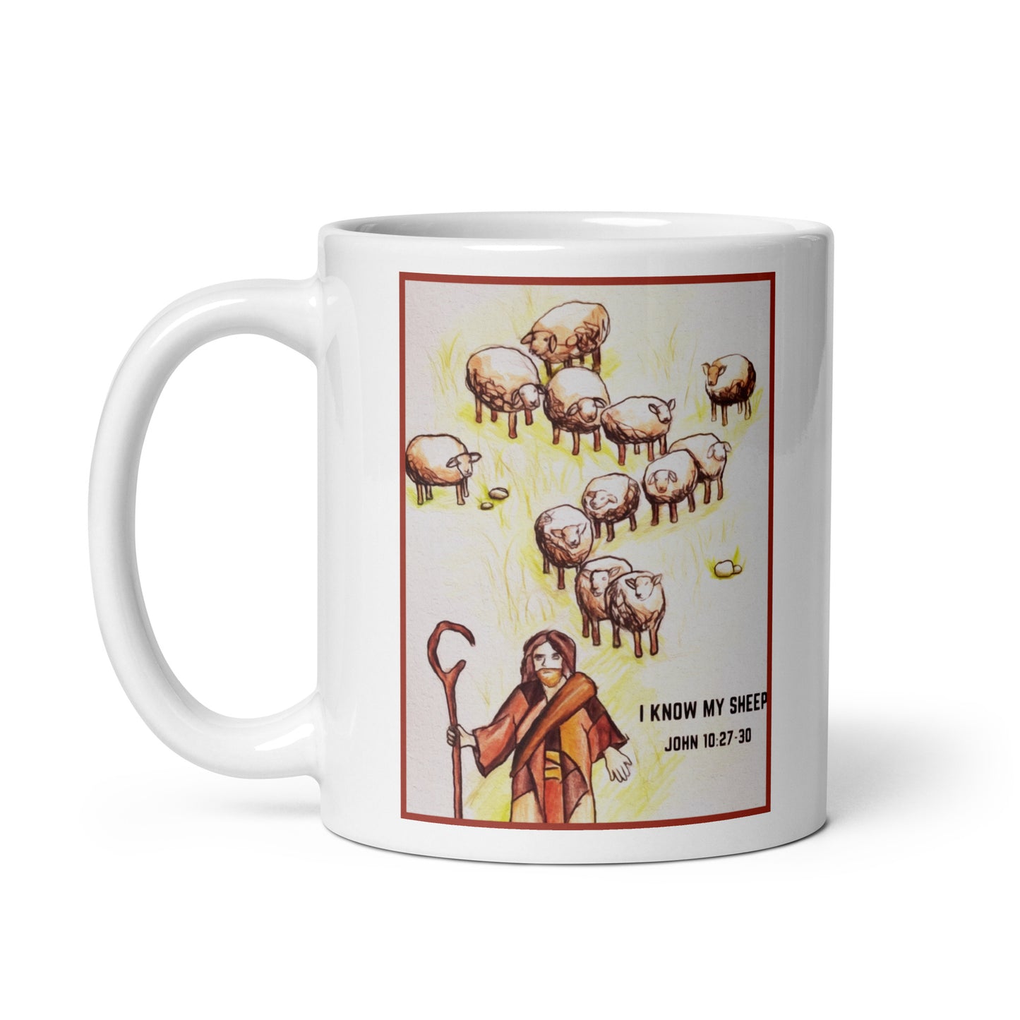 I Know My Sheep White Glossy Mug