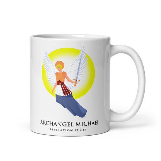 Archangel Michael White Glossy Mug