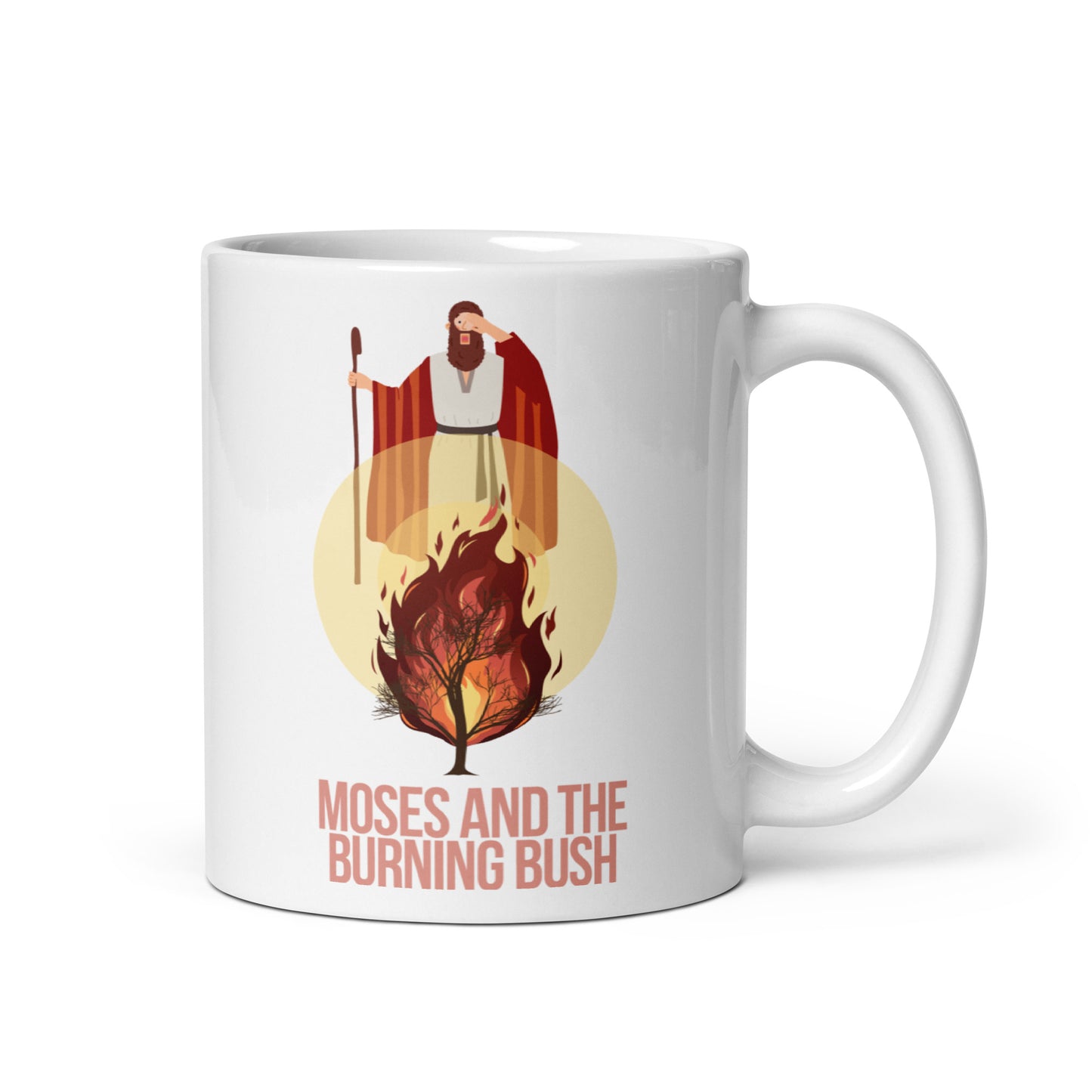 Moses and the Burning Bush White Glossy Mug