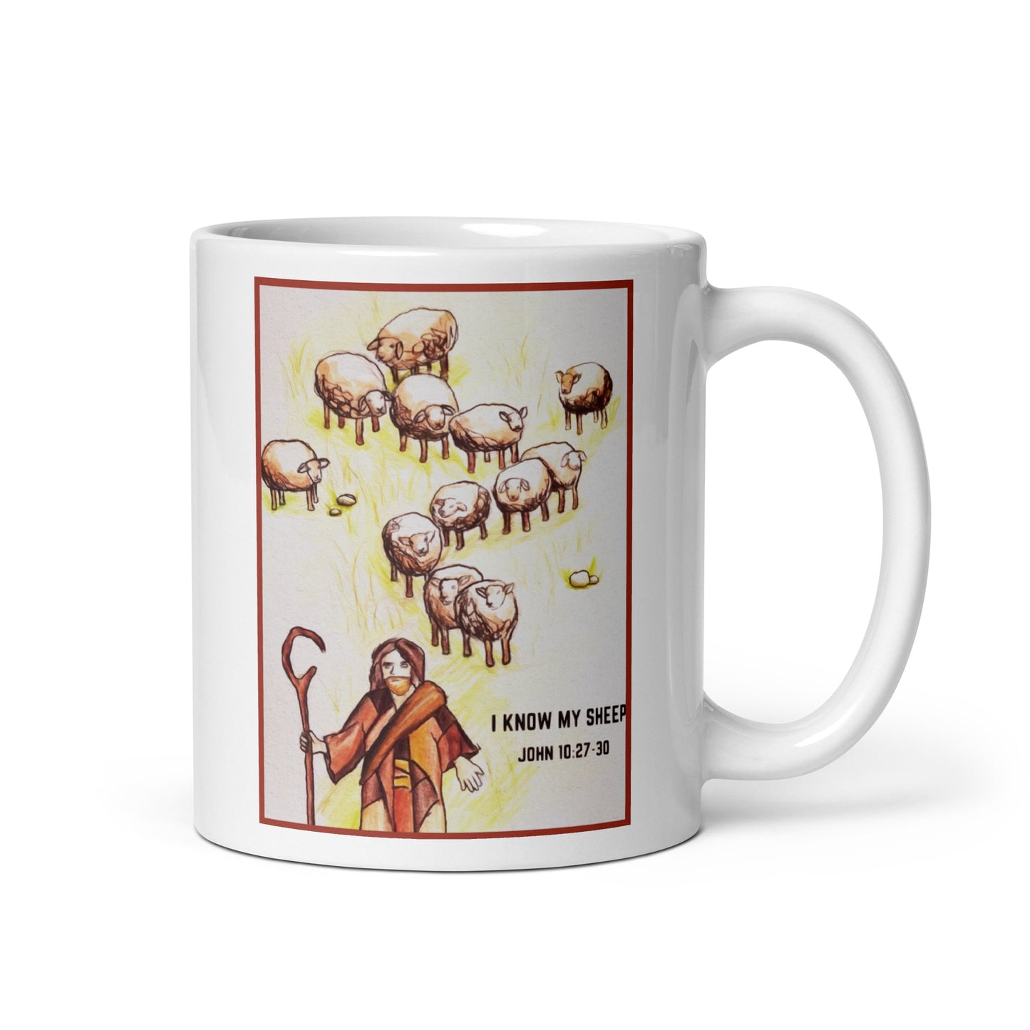 I Know My Sheep White Glossy Mug