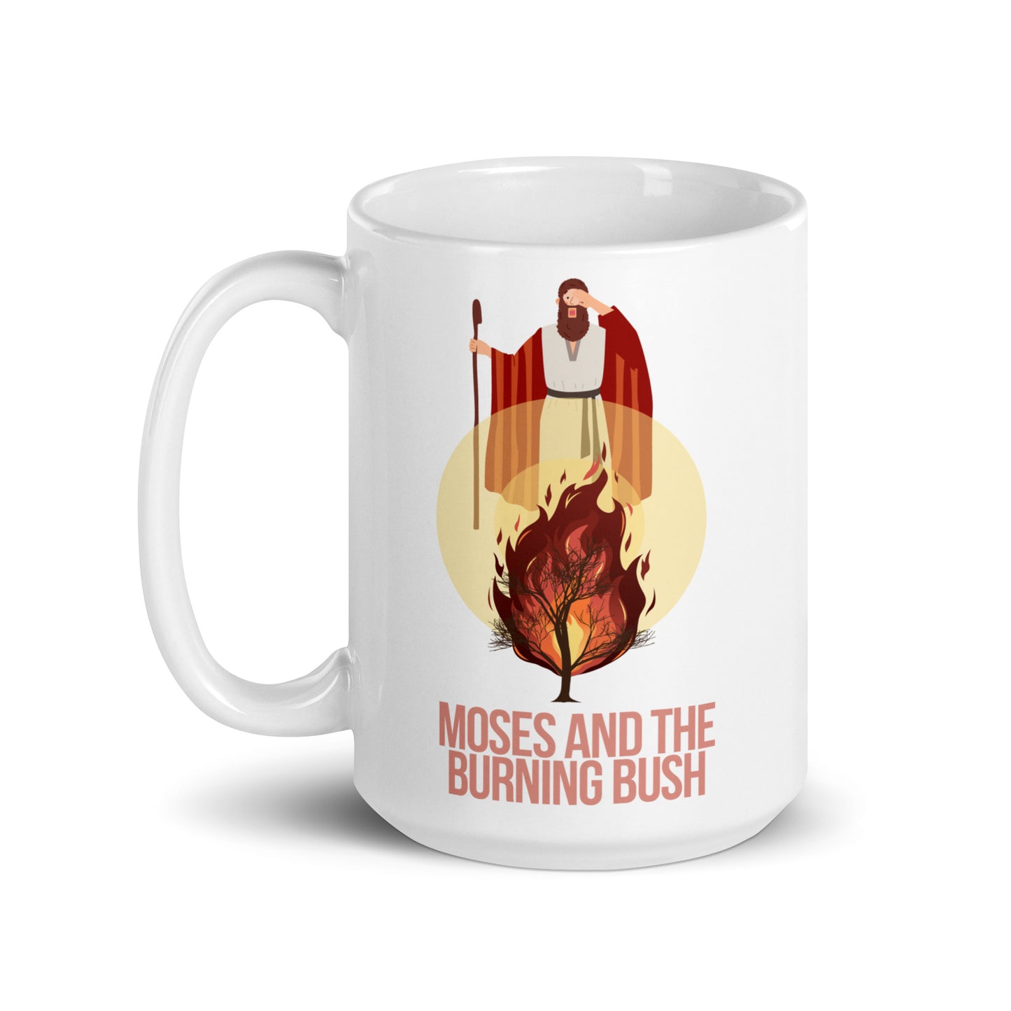Moses and the Burning Bush White Glossy Mug