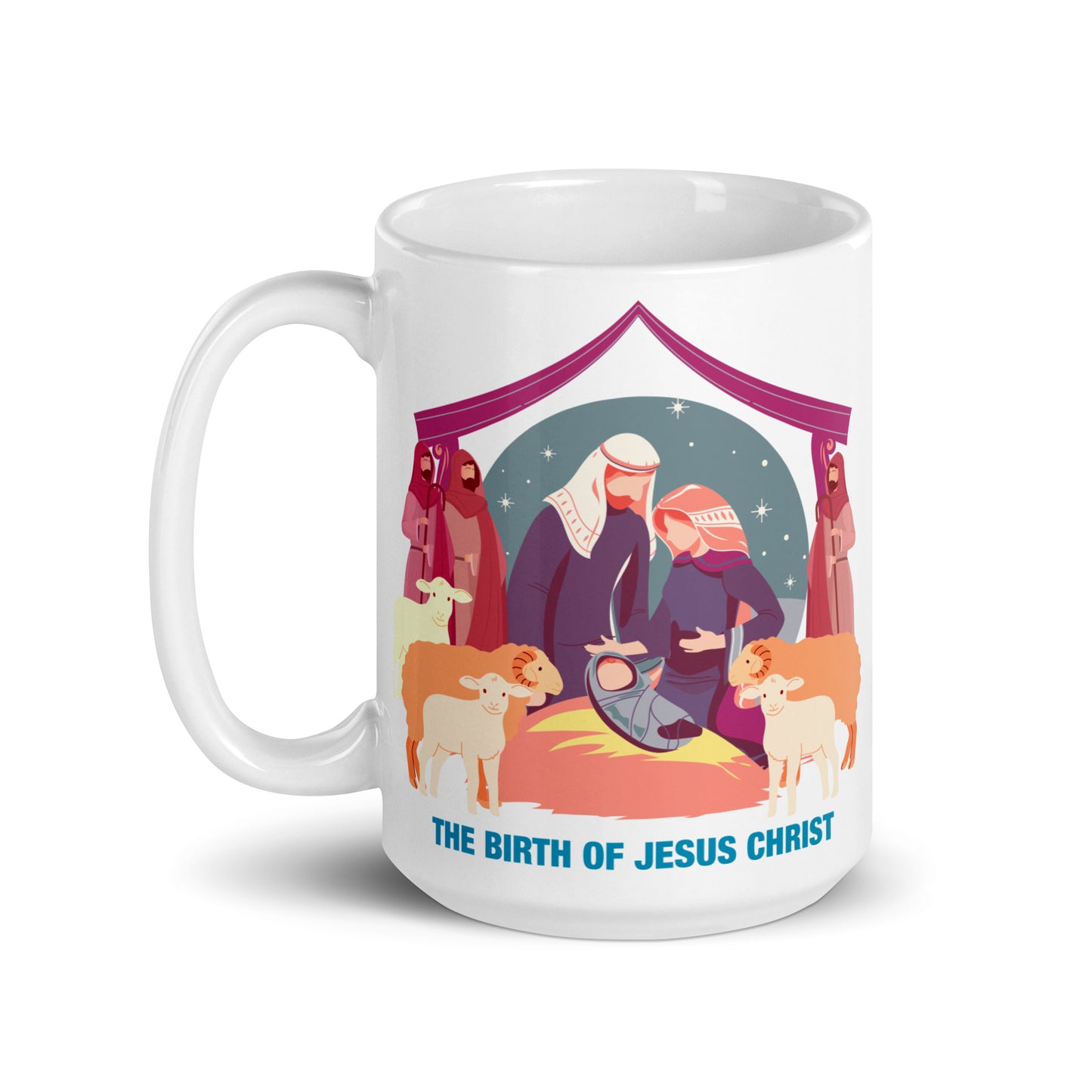 The Birth of Jesus Christ White Glossy Mug