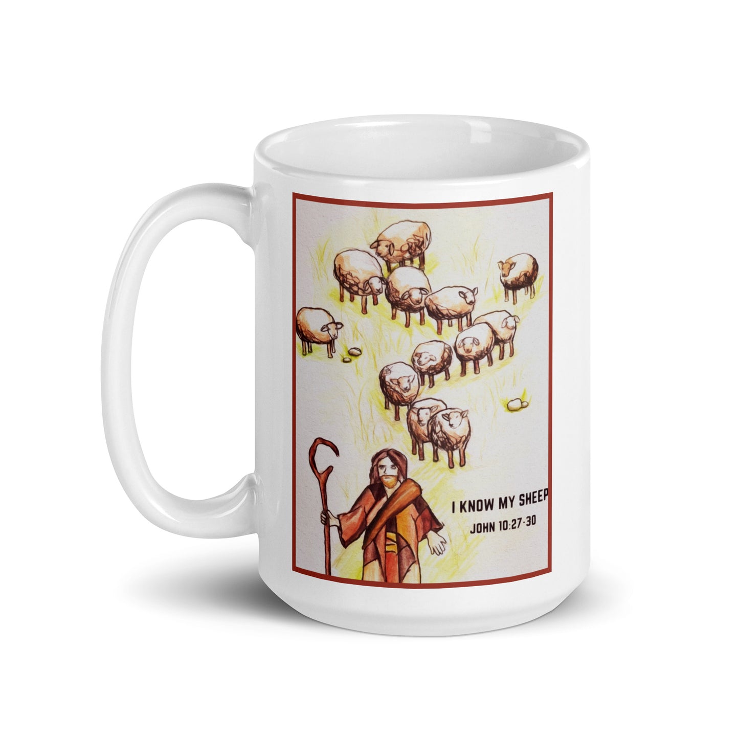 I Know My Sheep White Glossy Mug