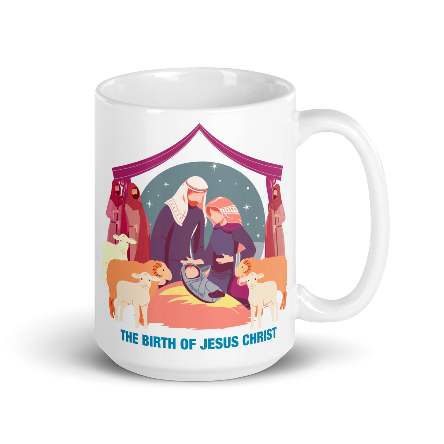 The Birth of Jesus Christ White Glossy Mug