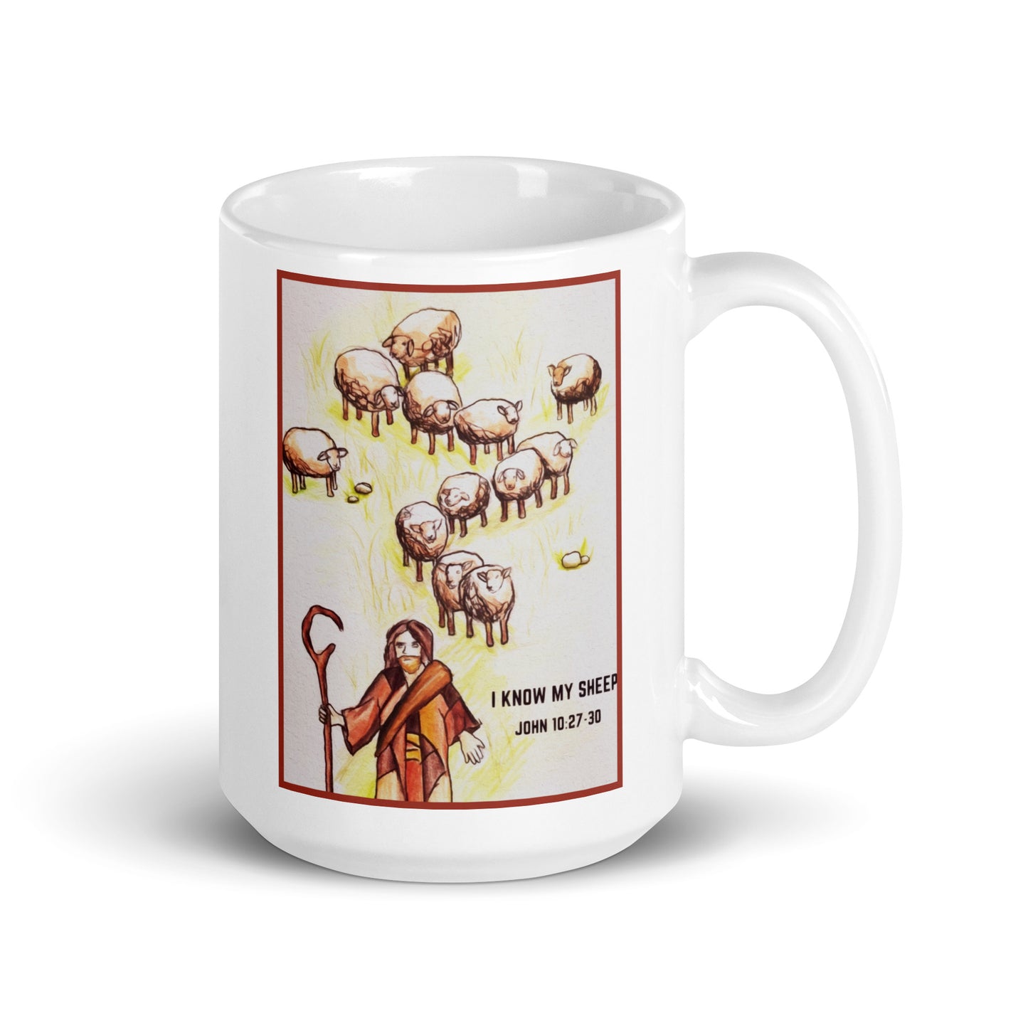 I Know My Sheep White Glossy Mug