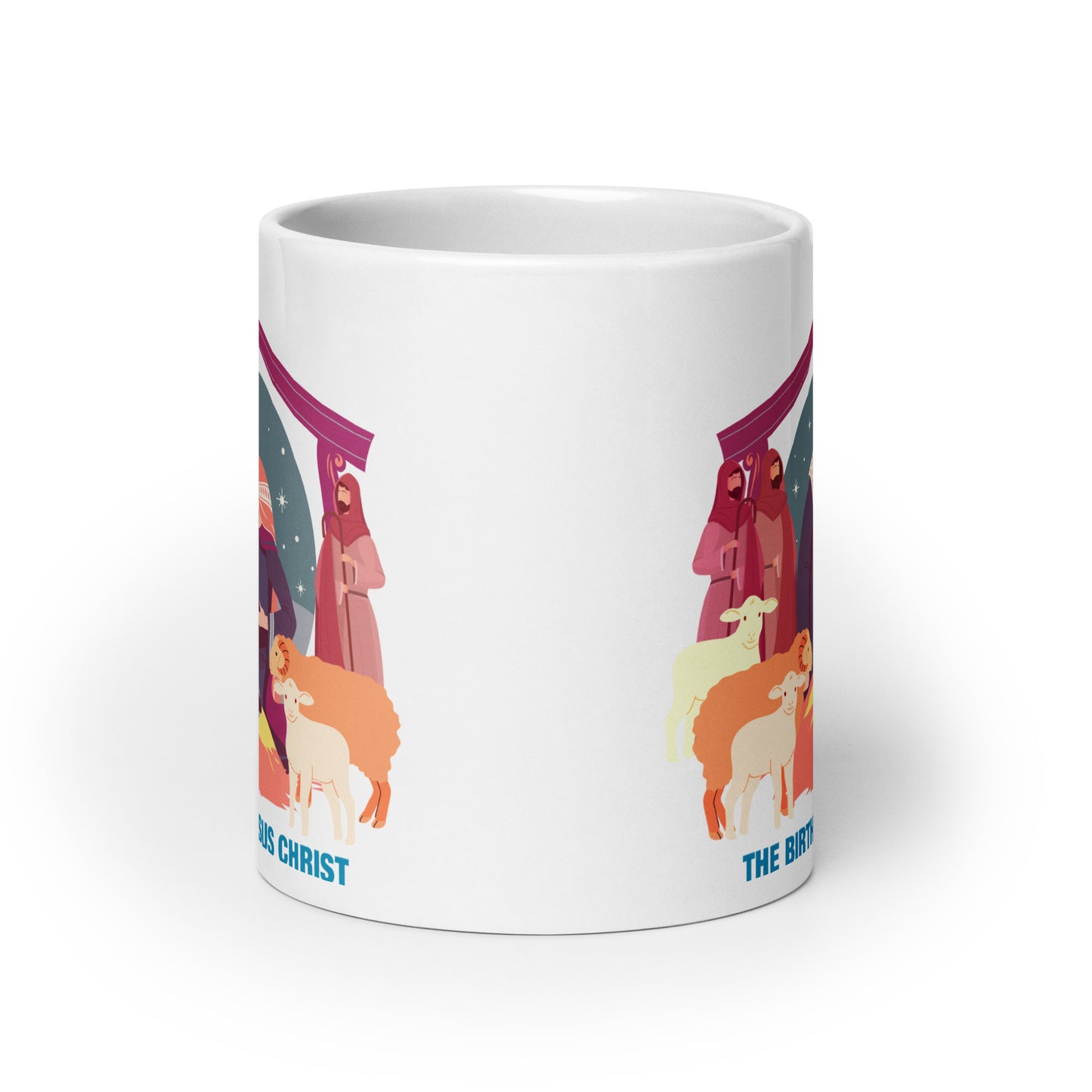 The Birth of Jesus Christ White Glossy Mug