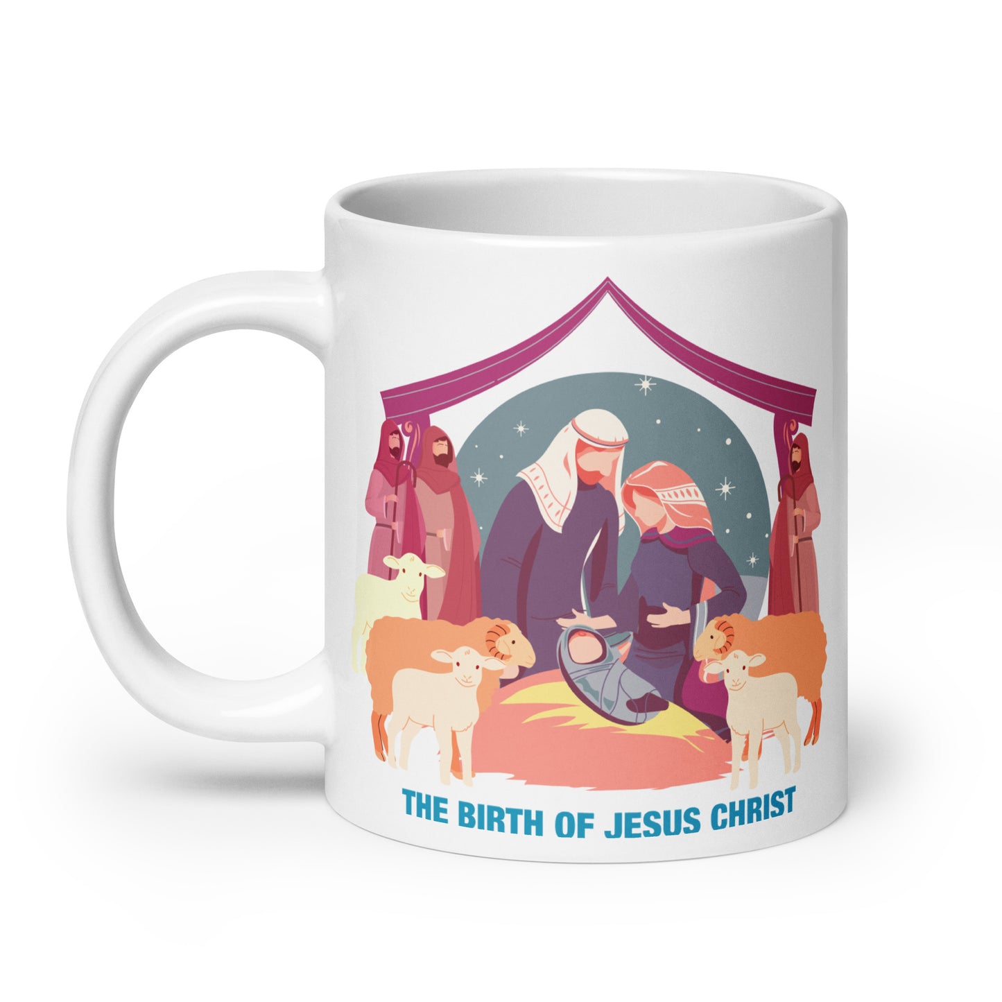 The Birth of Jesus Christ White Glossy Mug