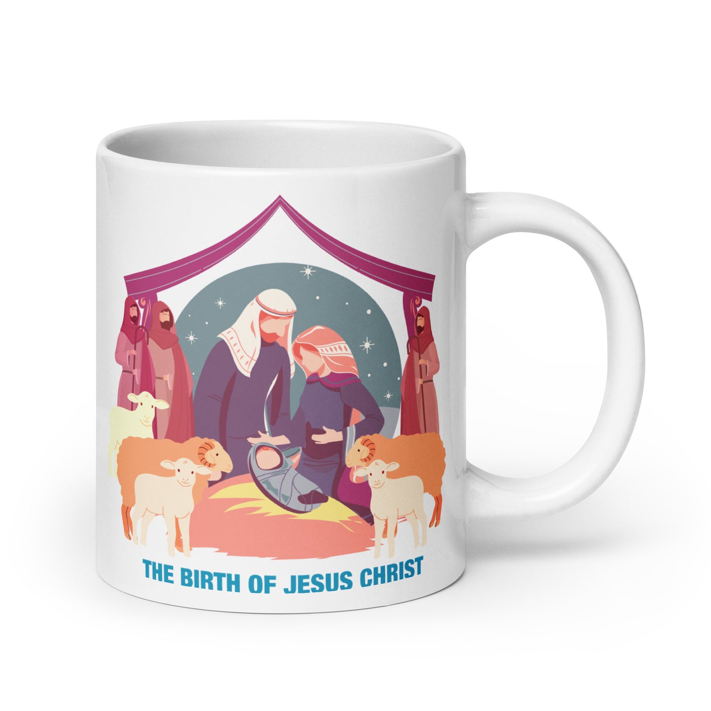 The Birth of Jesus Christ White Glossy Mug