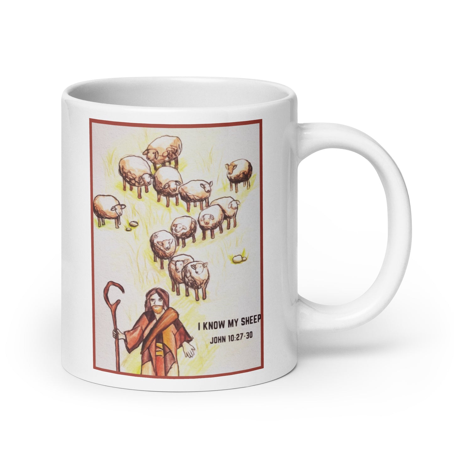 I Know My Sheep White Glossy Mug