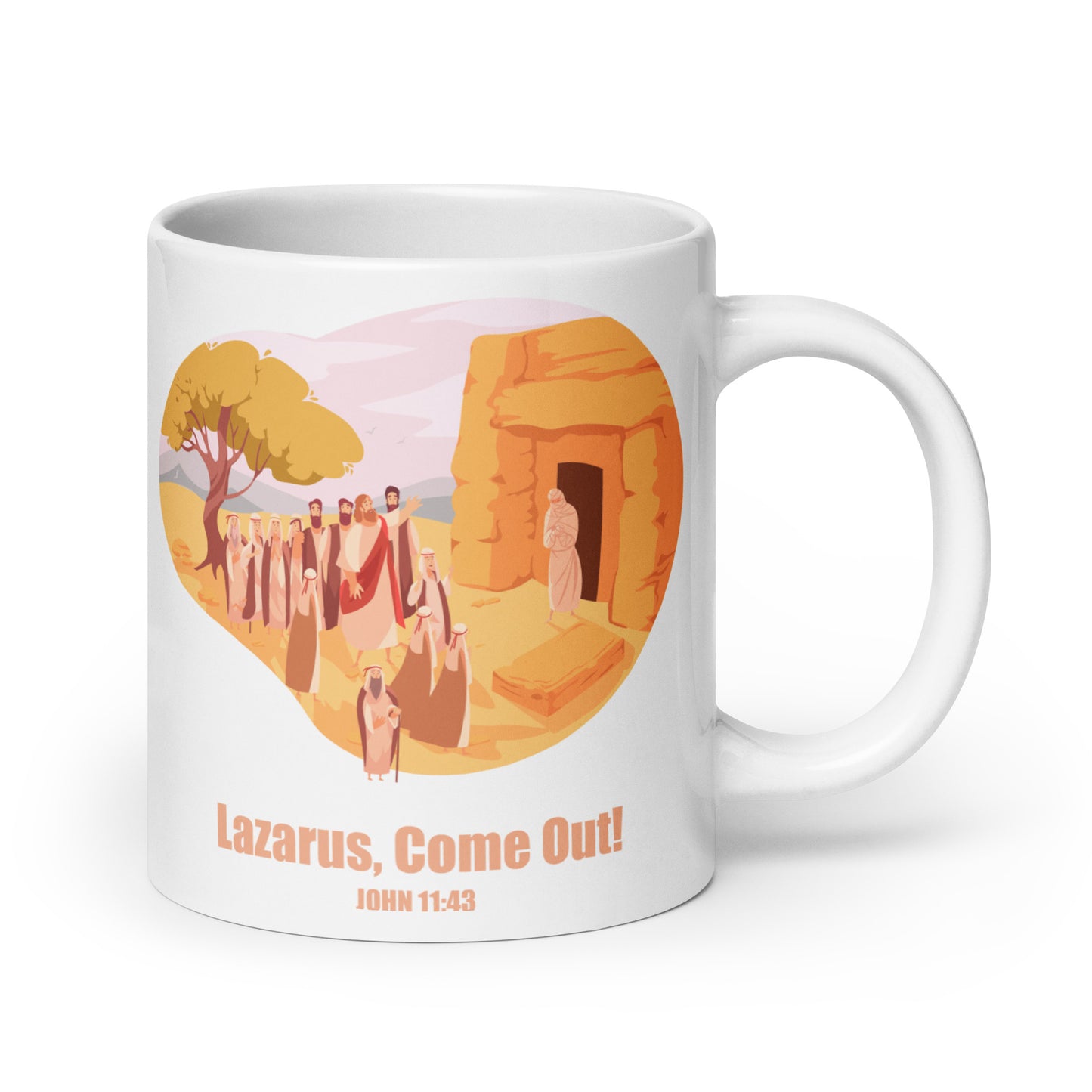 Lazarus, Come Out! White Glossy Mug