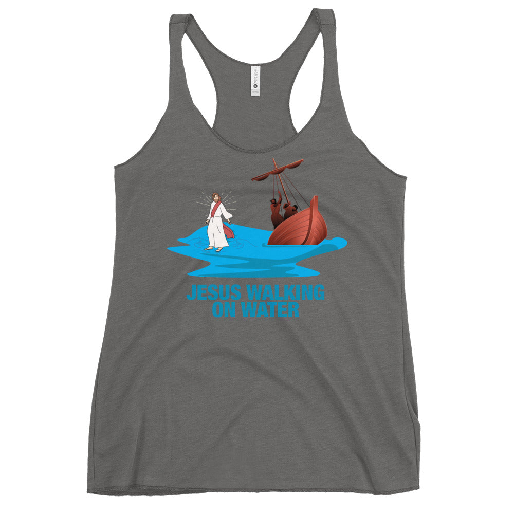 Jesus Walking on Water Women's Racerback Tank