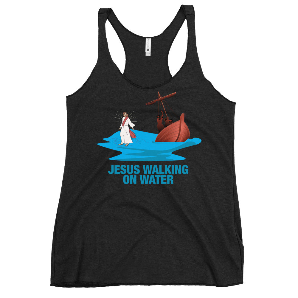 Jesus Walking on Water Women's Racerback Tank