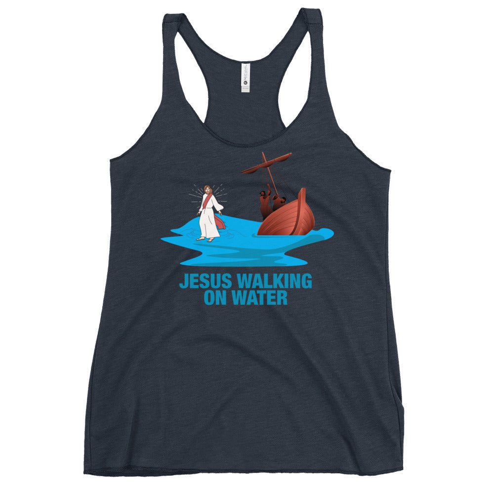 Jesus Walking on Water Women's Racerback Tank