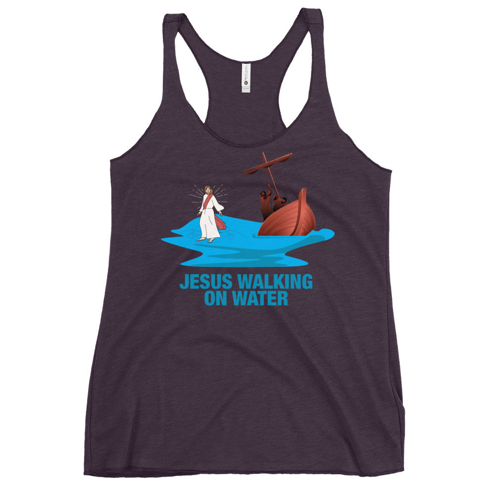 Jesus Walking on Water Women's Racerback Tank