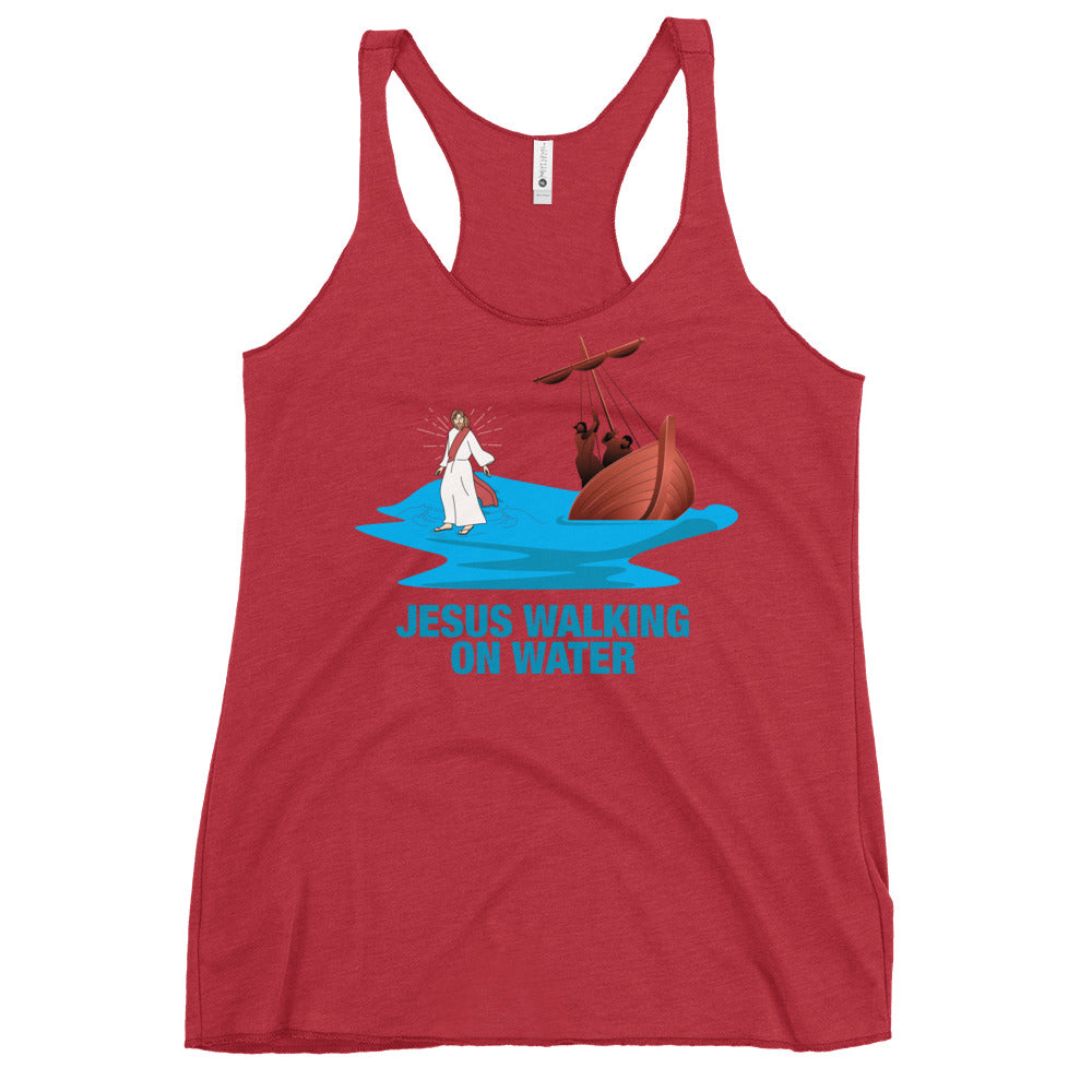 Jesus Walking on Water Women's Racerback Tank
