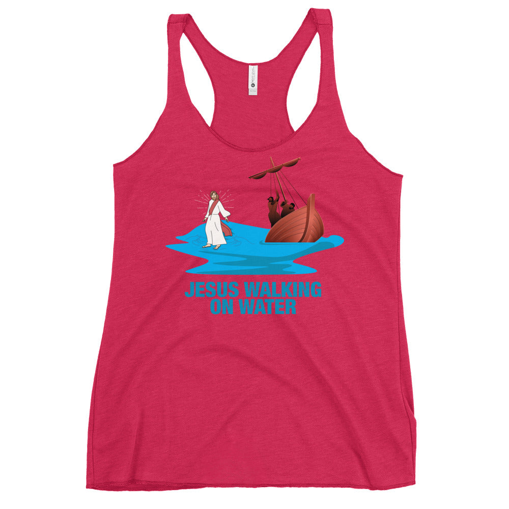 Jesus Walking on Water Women's Racerback Tank