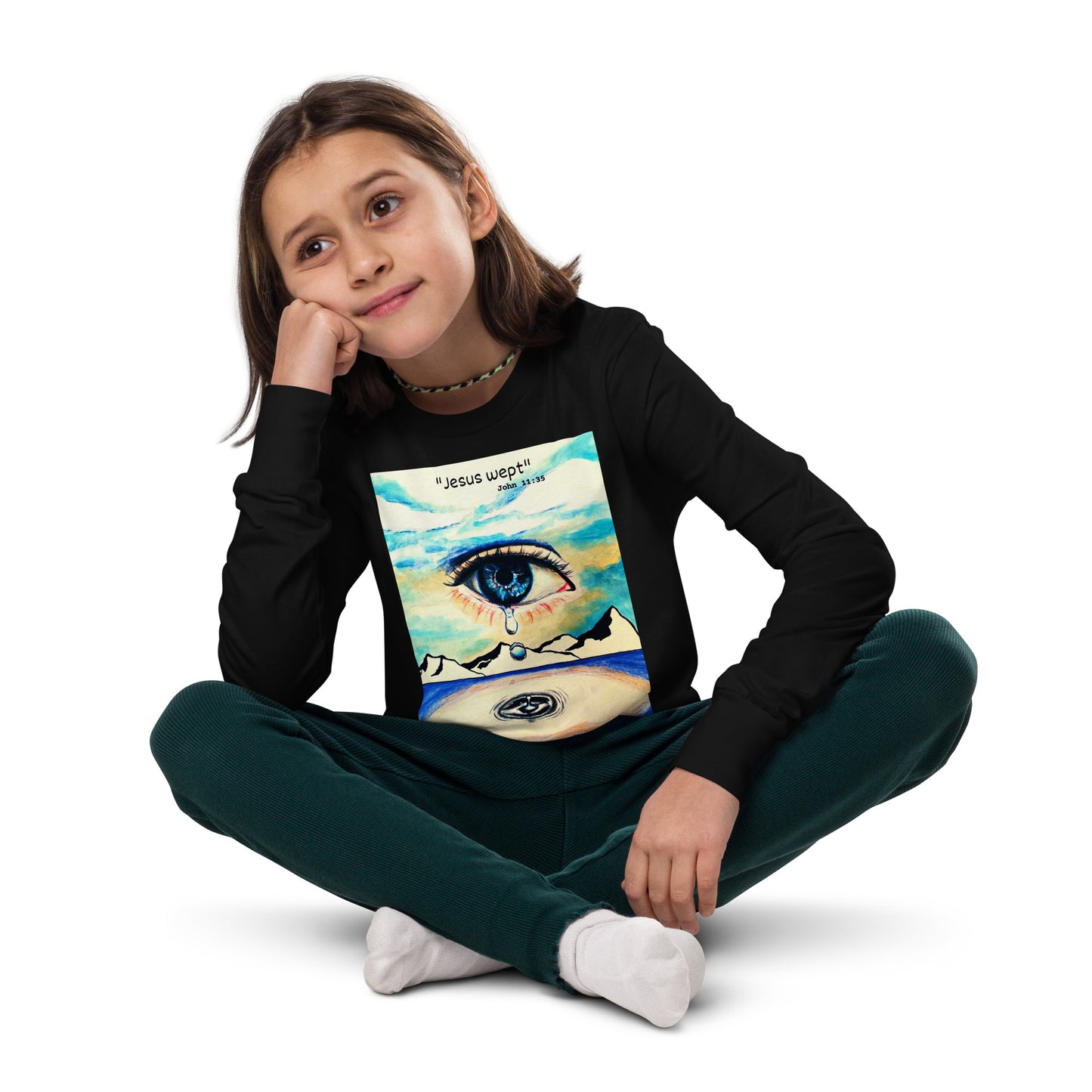Jesus Wept Unisex Youth Long Sleeve Tee