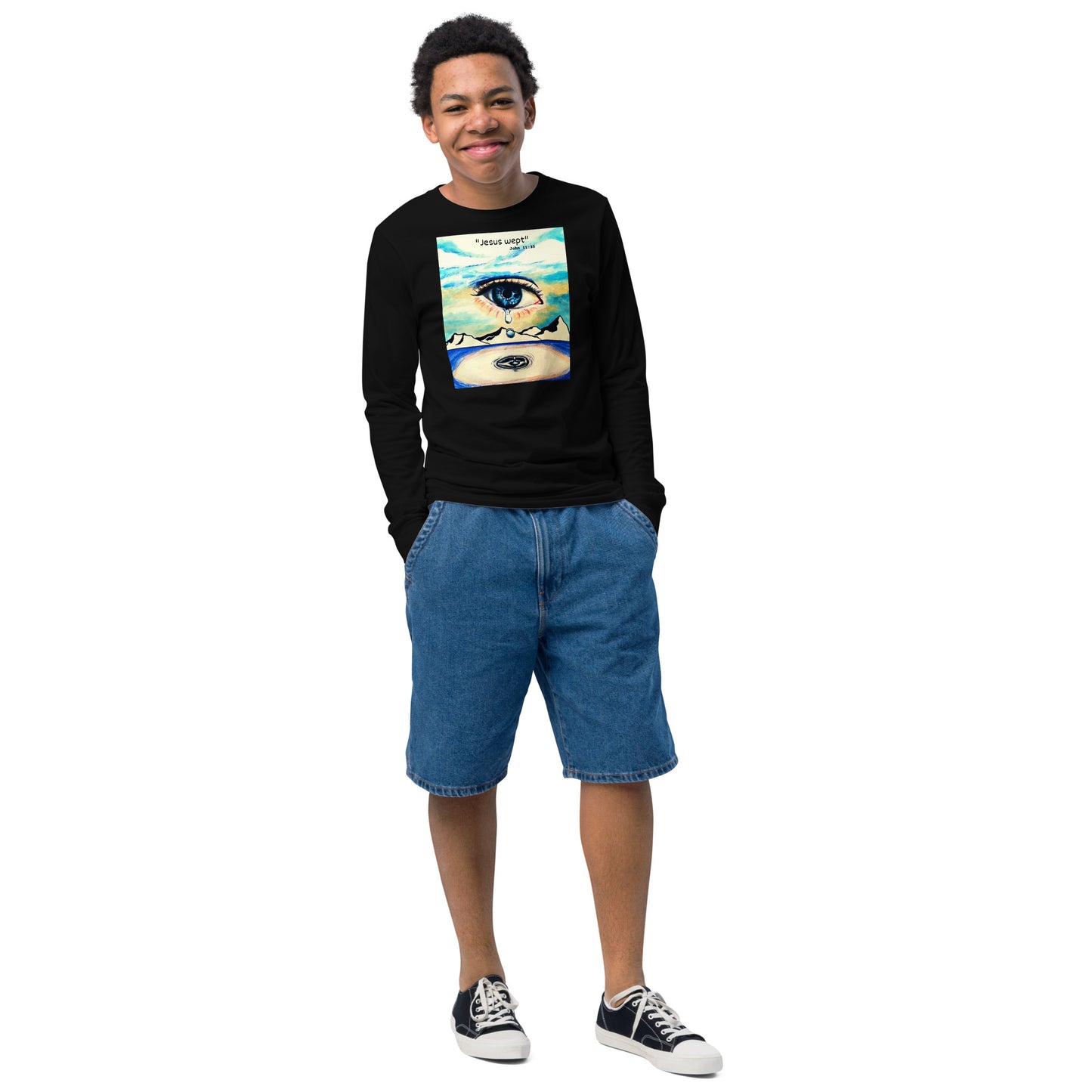 Jesus Wept Unisex Youth Long Sleeve Tee