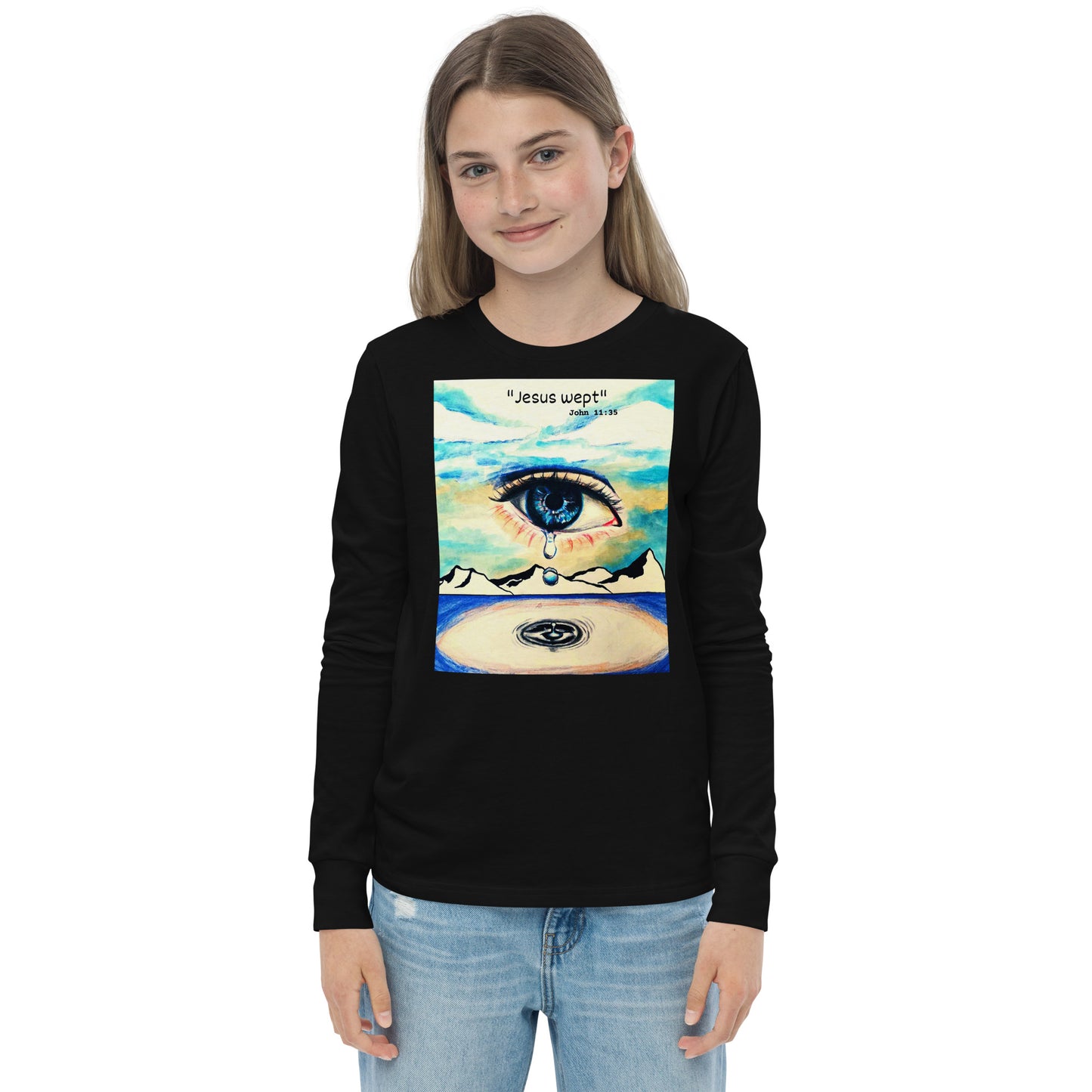 Jesus Wept Unisex Youth Long Sleeve Tee