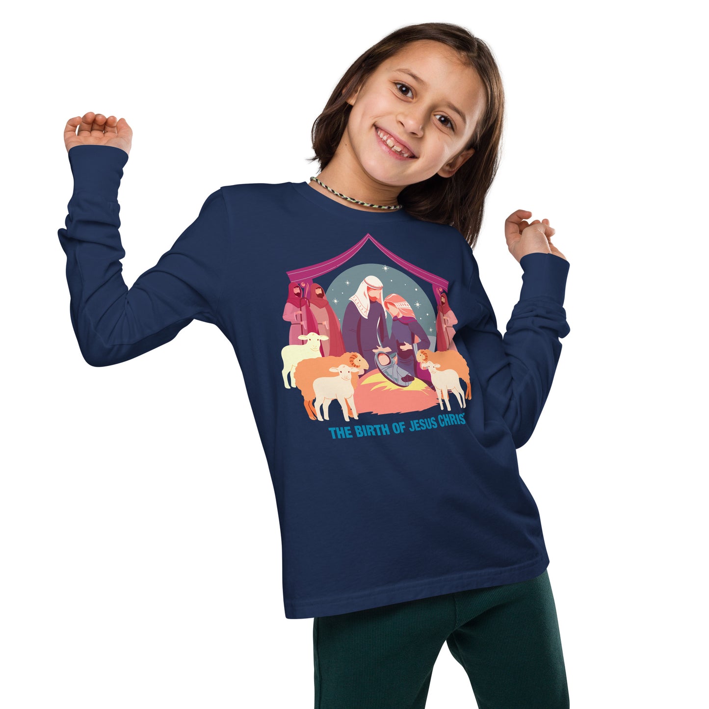 The Birth of Jesus Christ Youth Long Sleeve Tee