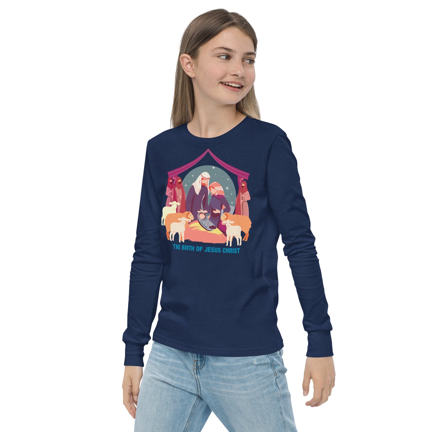 The Birth of Jesus Christ Youth Long Sleeve Tee