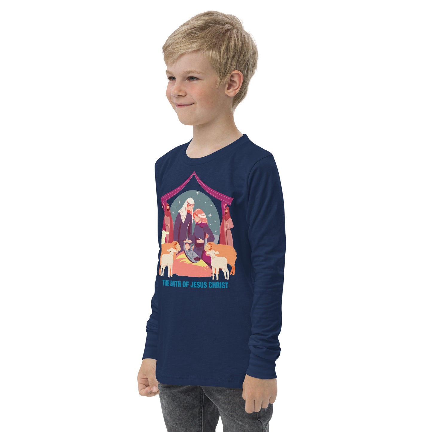 The Birth of Jesus Christ Youth Long Sleeve Tee
