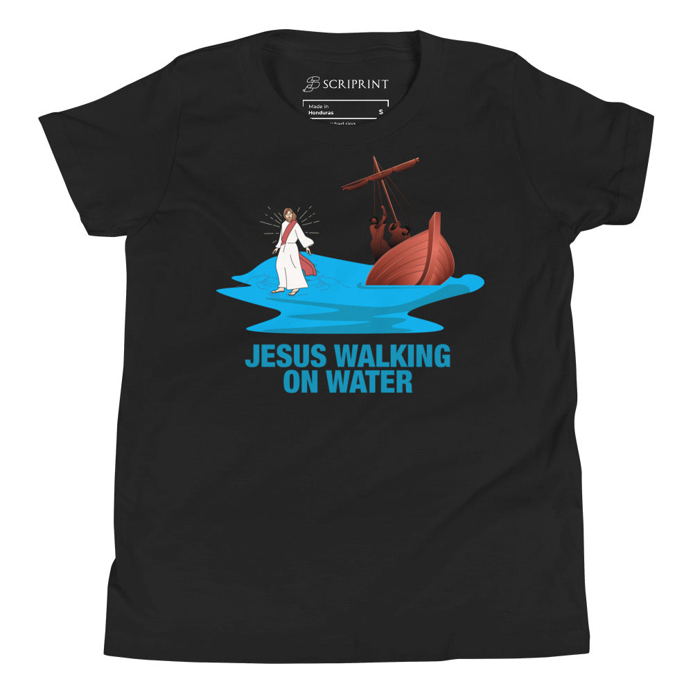 Jesus Walking on Water Youth Short Sleeve T-Shirt