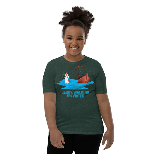 Jesus Walking on Water Youth Short Sleeve T-Shirt
