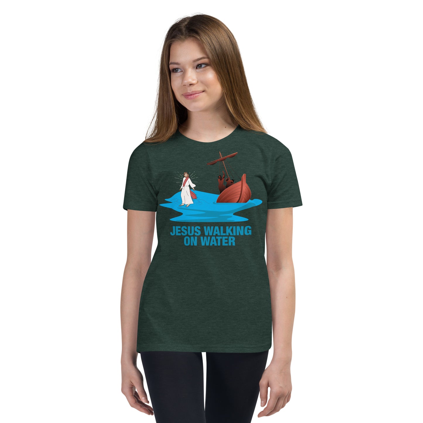 Jesus Walking on Water Youth Short Sleeve T-Shirt