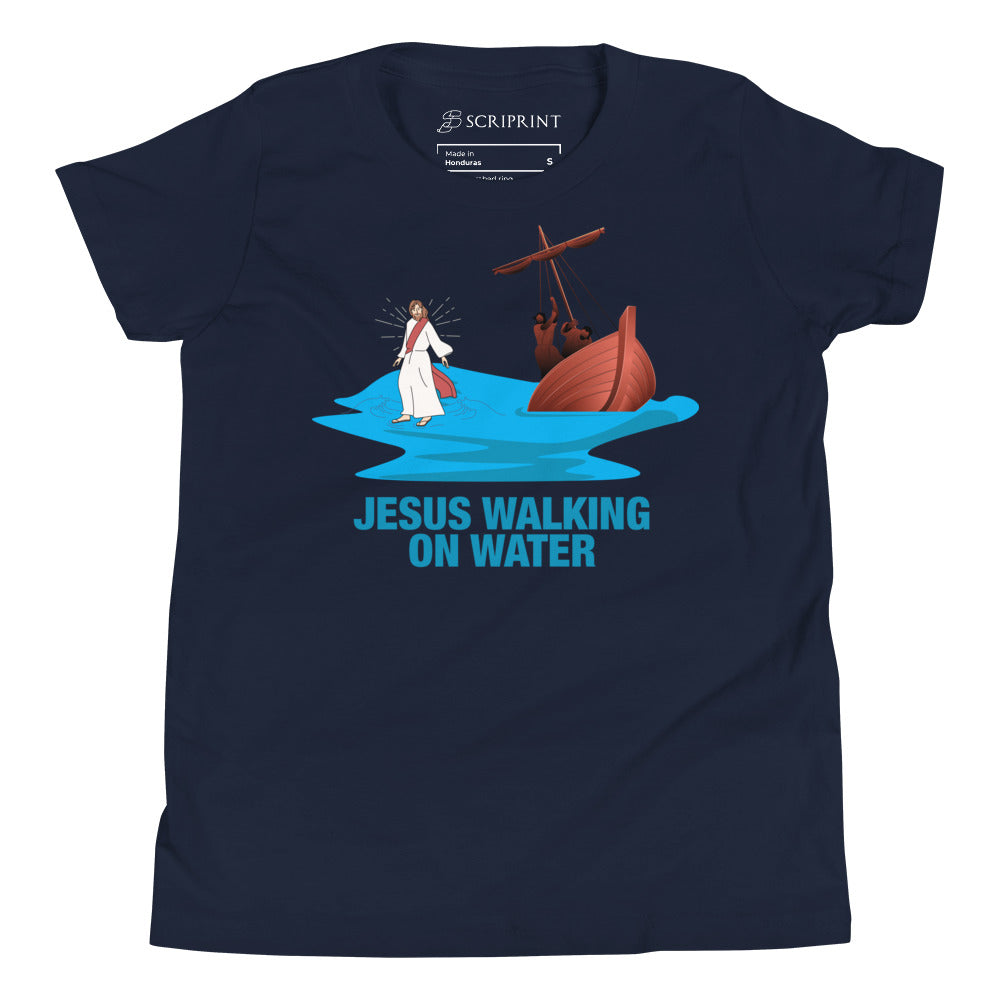 Jesus Walking on Water Youth Short Sleeve T-Shirt