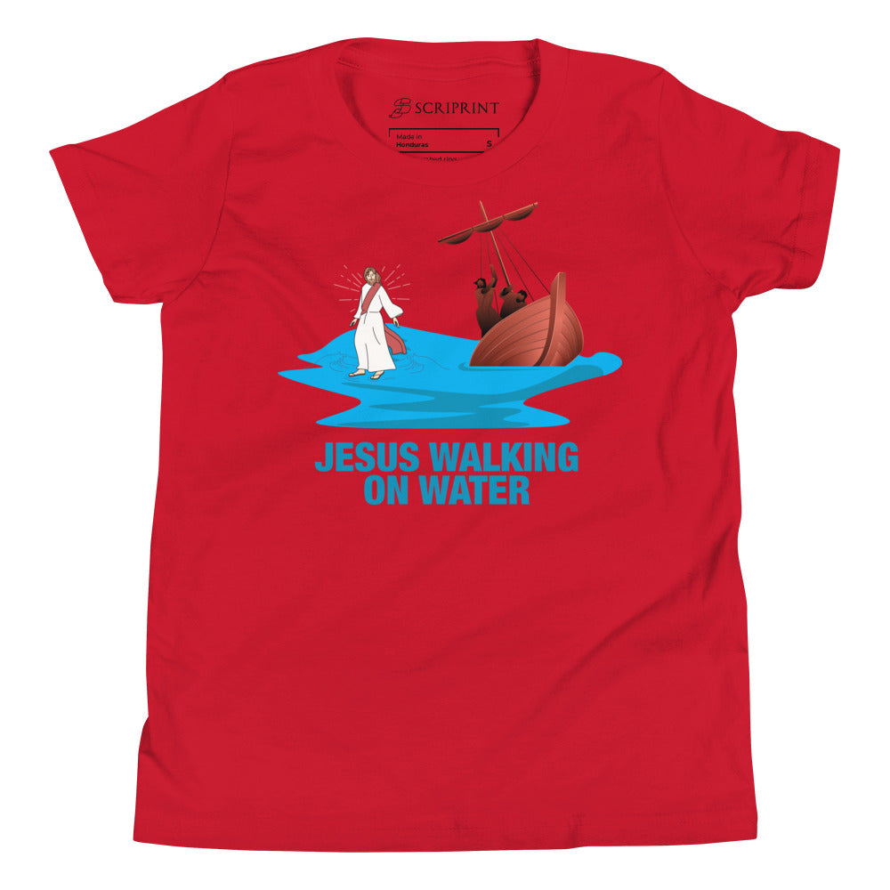 Jesus Walking on Water Youth Short Sleeve T-Shirt