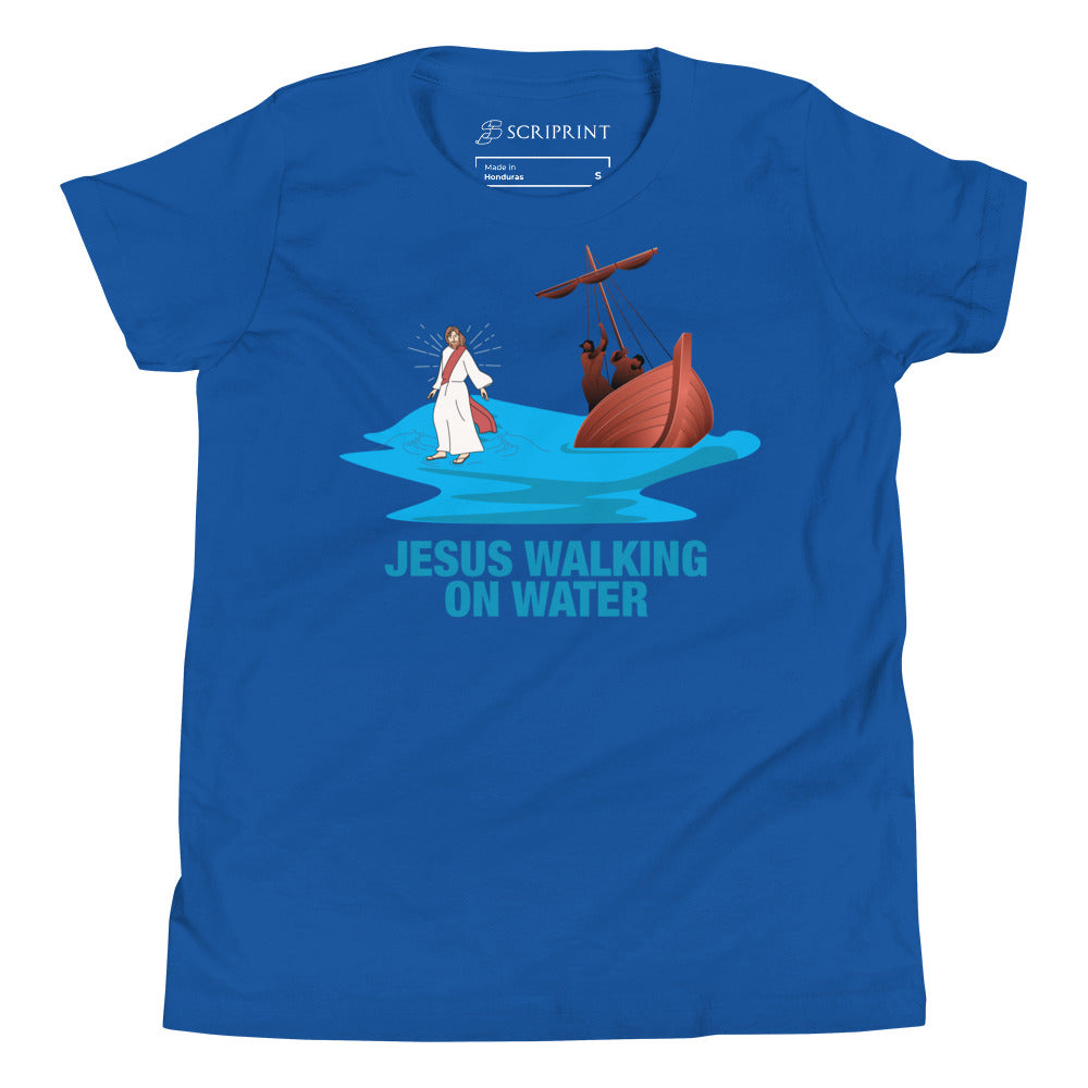 Jesus Walking on Water Youth Short Sleeve T-Shirt