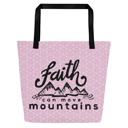 Faith Can Move Mountains Beach Bag 16"x20"