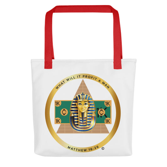 Matthew 16:26 Tote bag