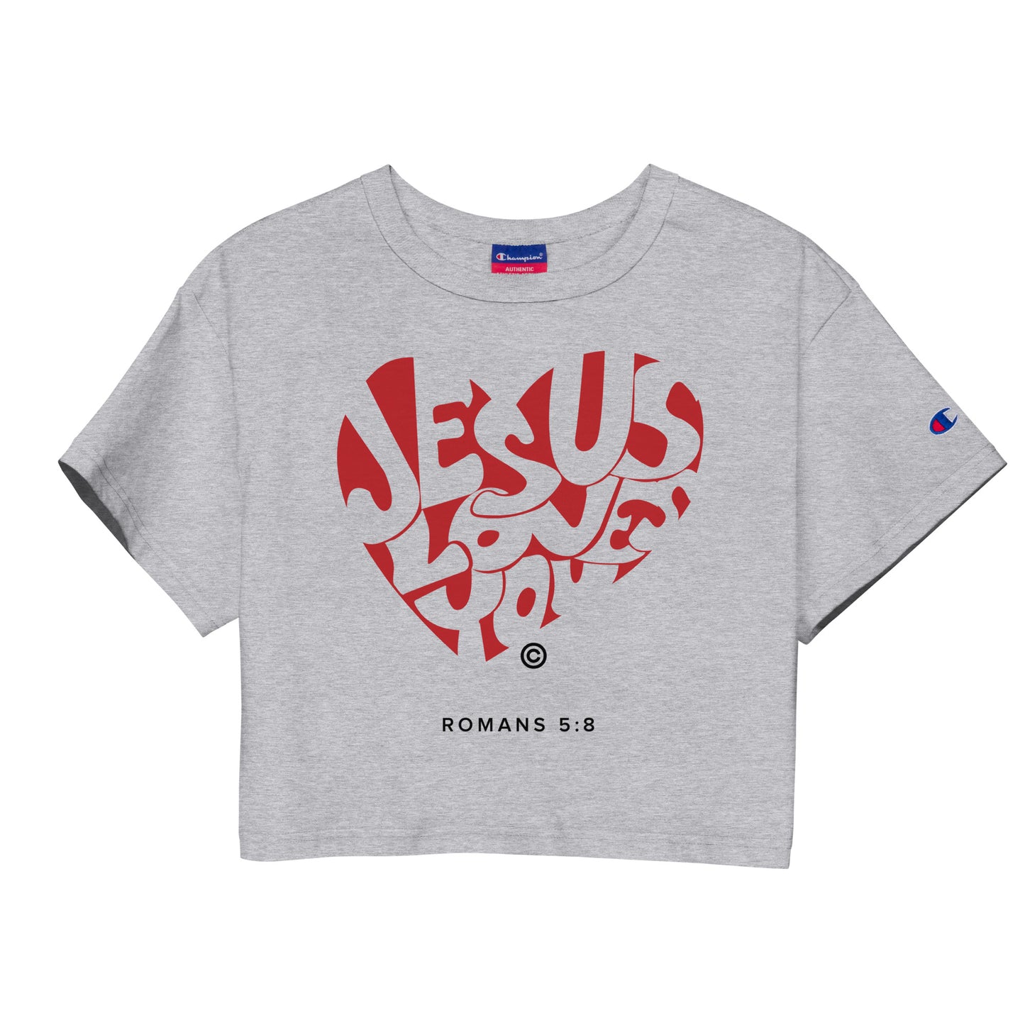 Jesus Loves You Champion Crop Top