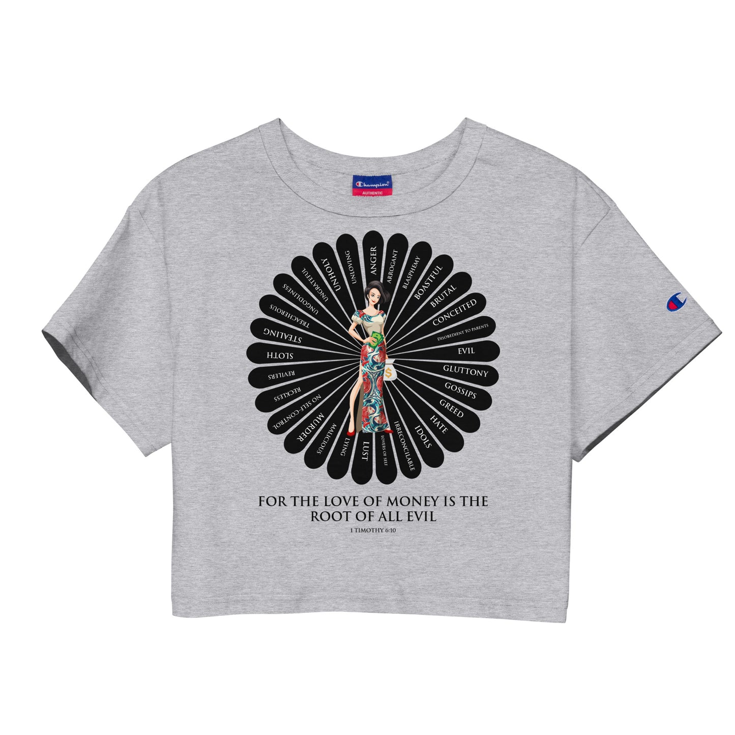 For the Love of Money Champion Crop Top