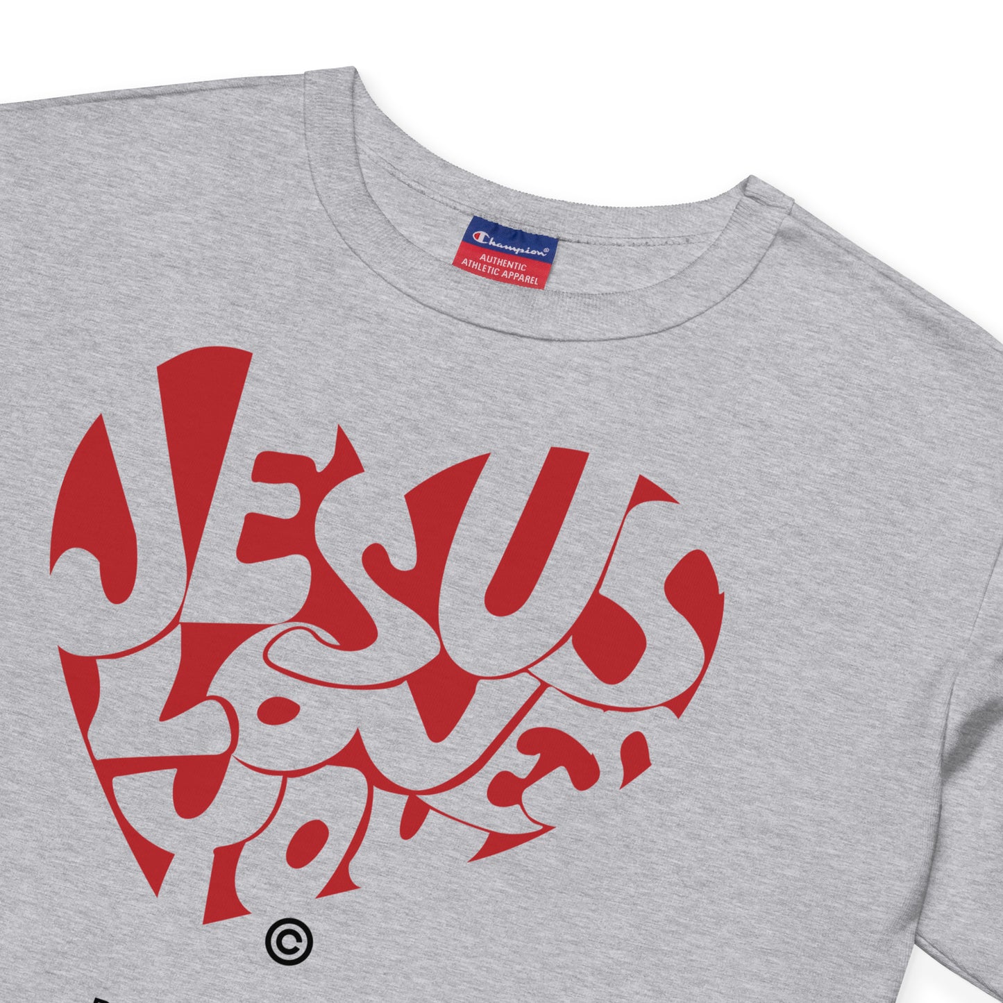 Jesus Loves You Champion Crop Top