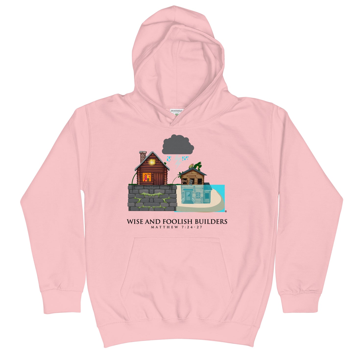 Wise and Foolish Builders Kids Hoodie
