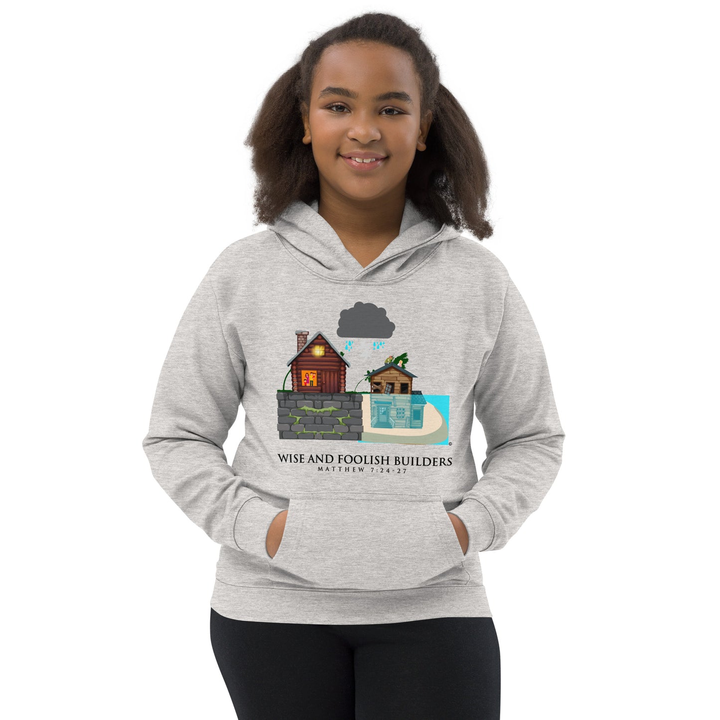 Wise and Foolish Builders Kids Hoodie