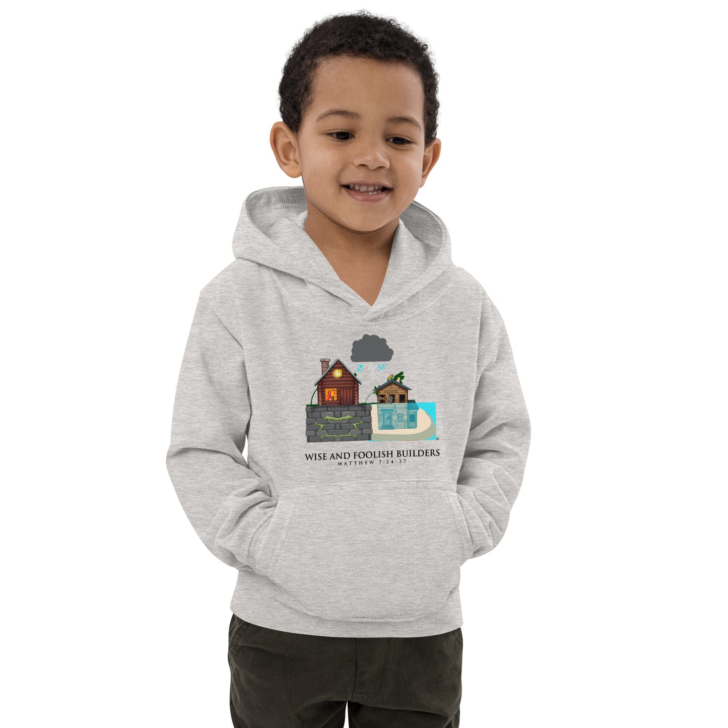 Wise and Foolish Builders Kids Hoodie