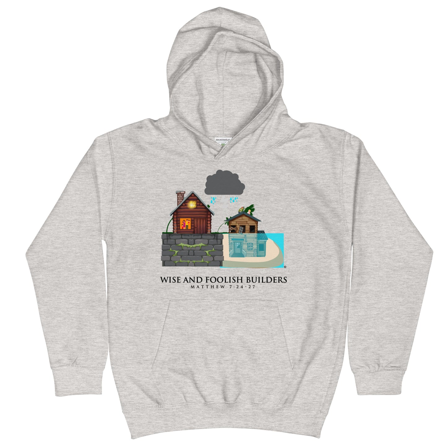 Wise and Foolish Builders Kids Hoodie