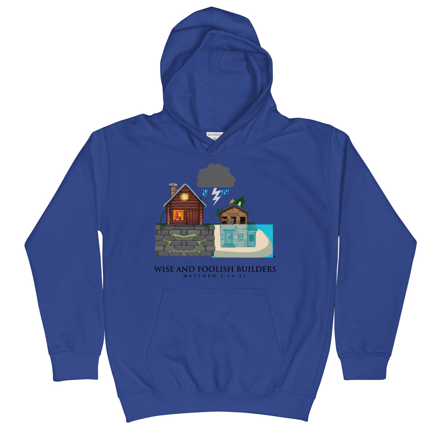 Wise and Foolish Builders Kids Hoodie