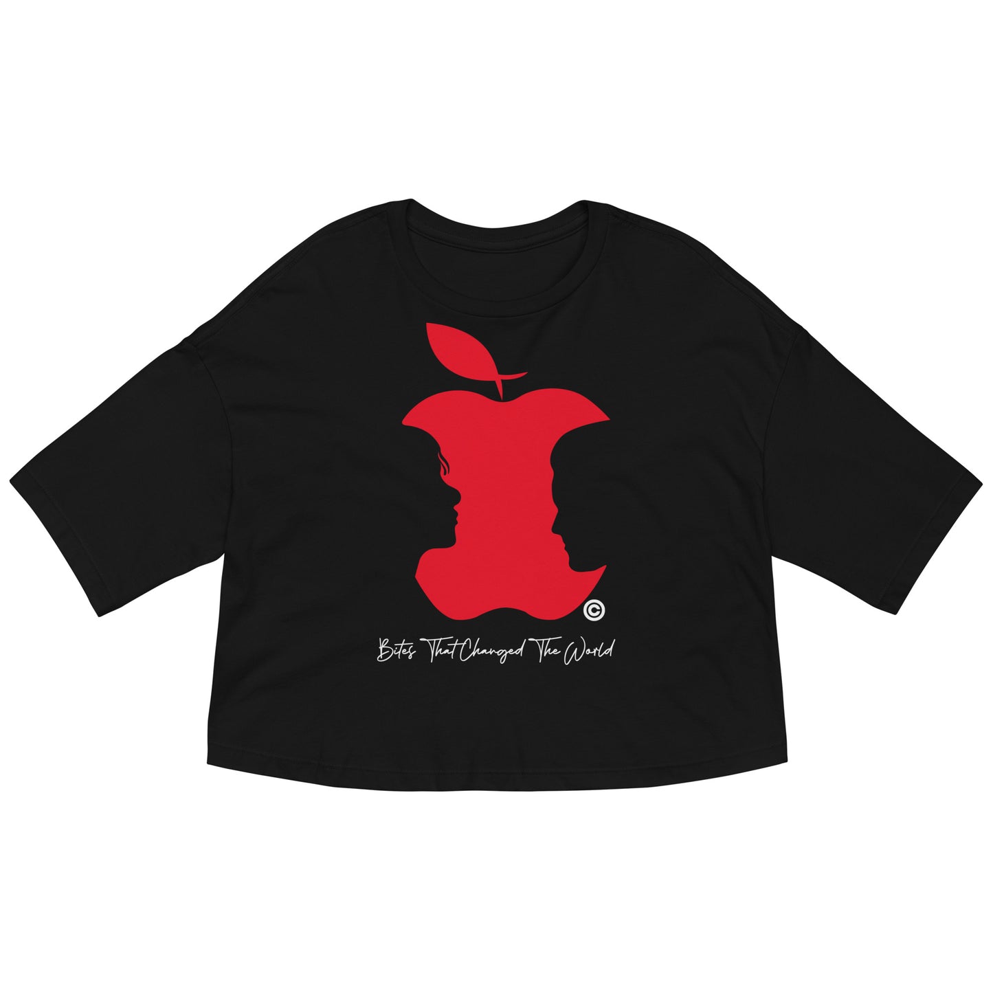 Bites That Changed the World v2 Loose Drop Shoulder Crop Top