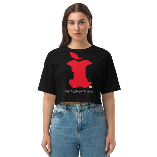 Bites That Changed the World v2 Loose Drop Shoulder Crop Top