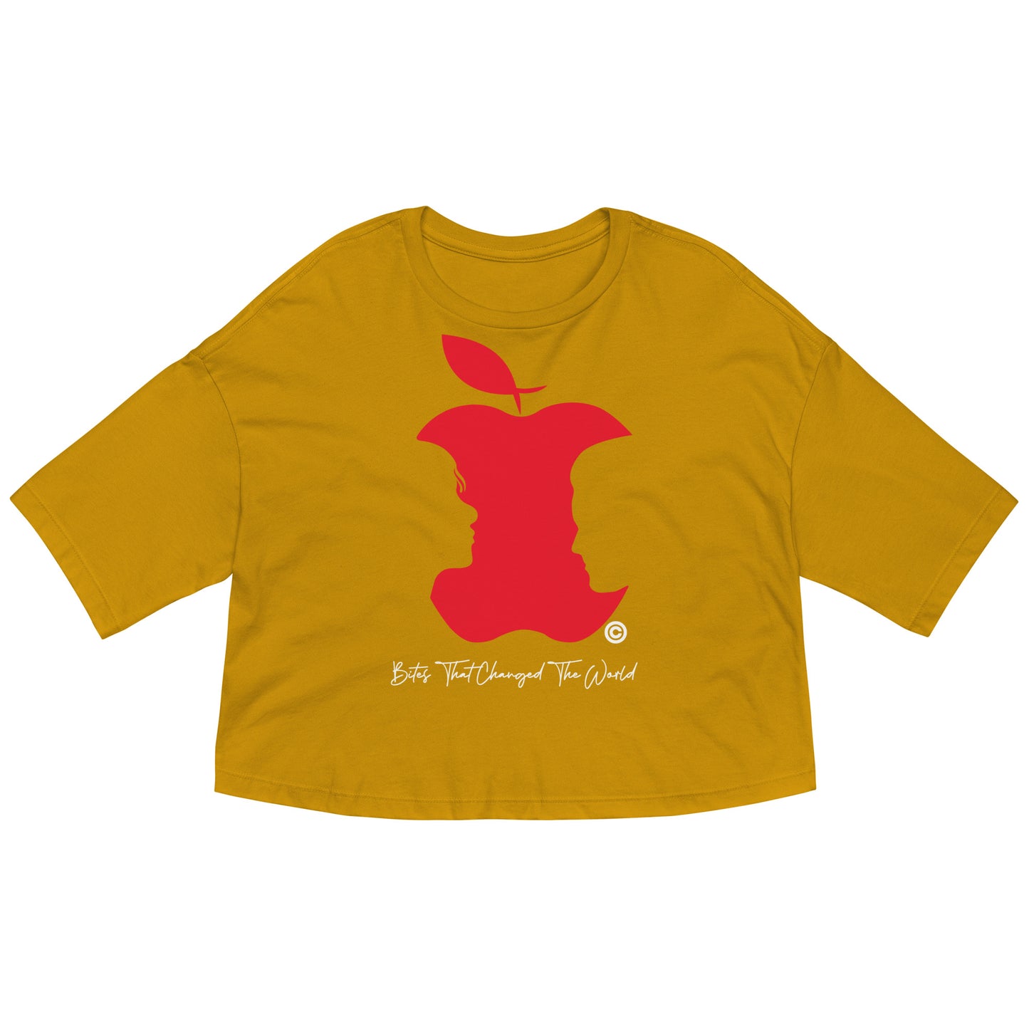 Bites That Changed the World v2 Loose Drop Shoulder Crop Top