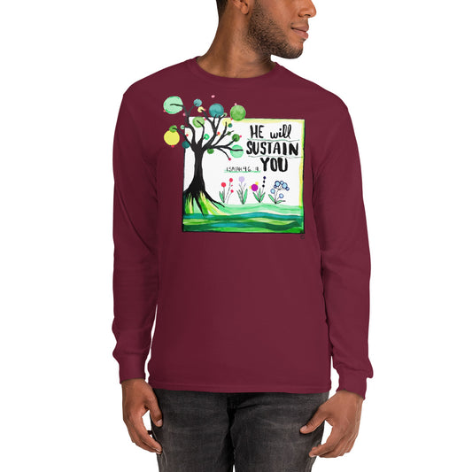 He Will Sustain You Men’s Long Sleeve Shirt