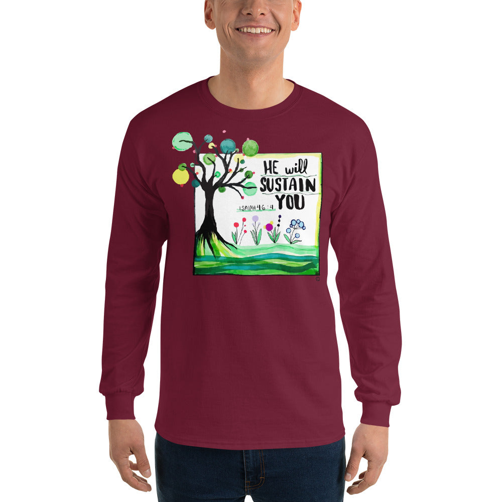 He Will Sustain You Men’s Long Sleeve Shirt